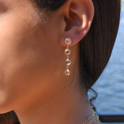 Grand 4 Birthstone Earrings in 14k Gold