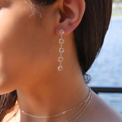 Grand 5 Birthstone Earrings in 14k Gold