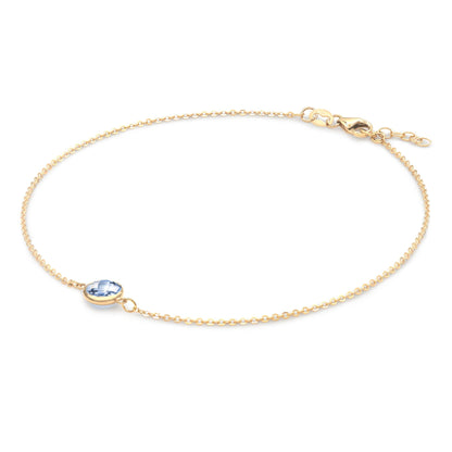 Grand 1 Aquamarine Bracelet in 14k Gold (March)
