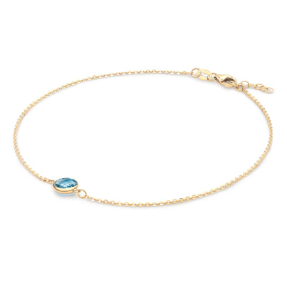Grand 1 Nantucket Blue Topaz Bracelet in 14k Gold (December)
