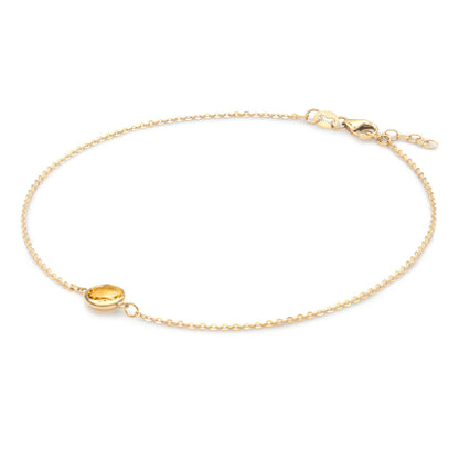 Grand 1 Citrine Bracelet in 14k Gold (November)