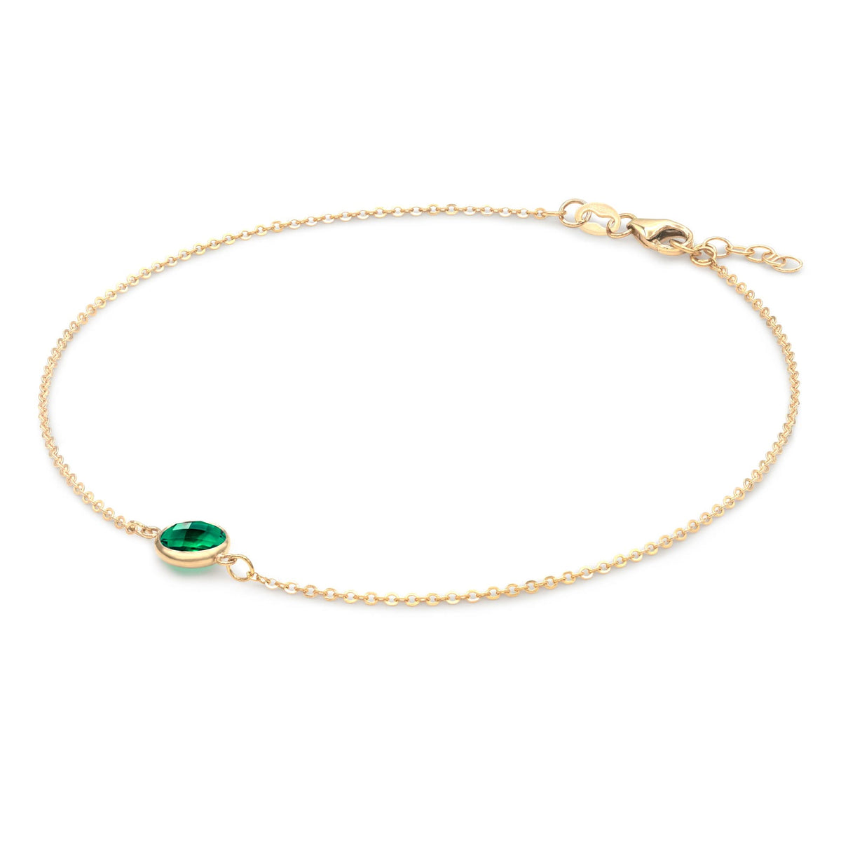 Grand 1 Emerald Bracelet in 14k Gold (May)