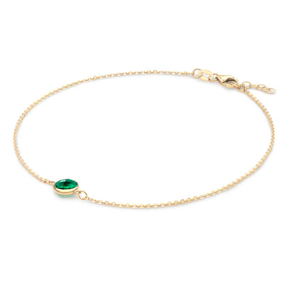 Grand 1 Emerald Bracelet in 14k Gold (May)