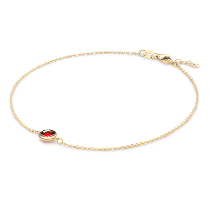 Grand 1 Garnet Bracelet in 14k Gold (January)