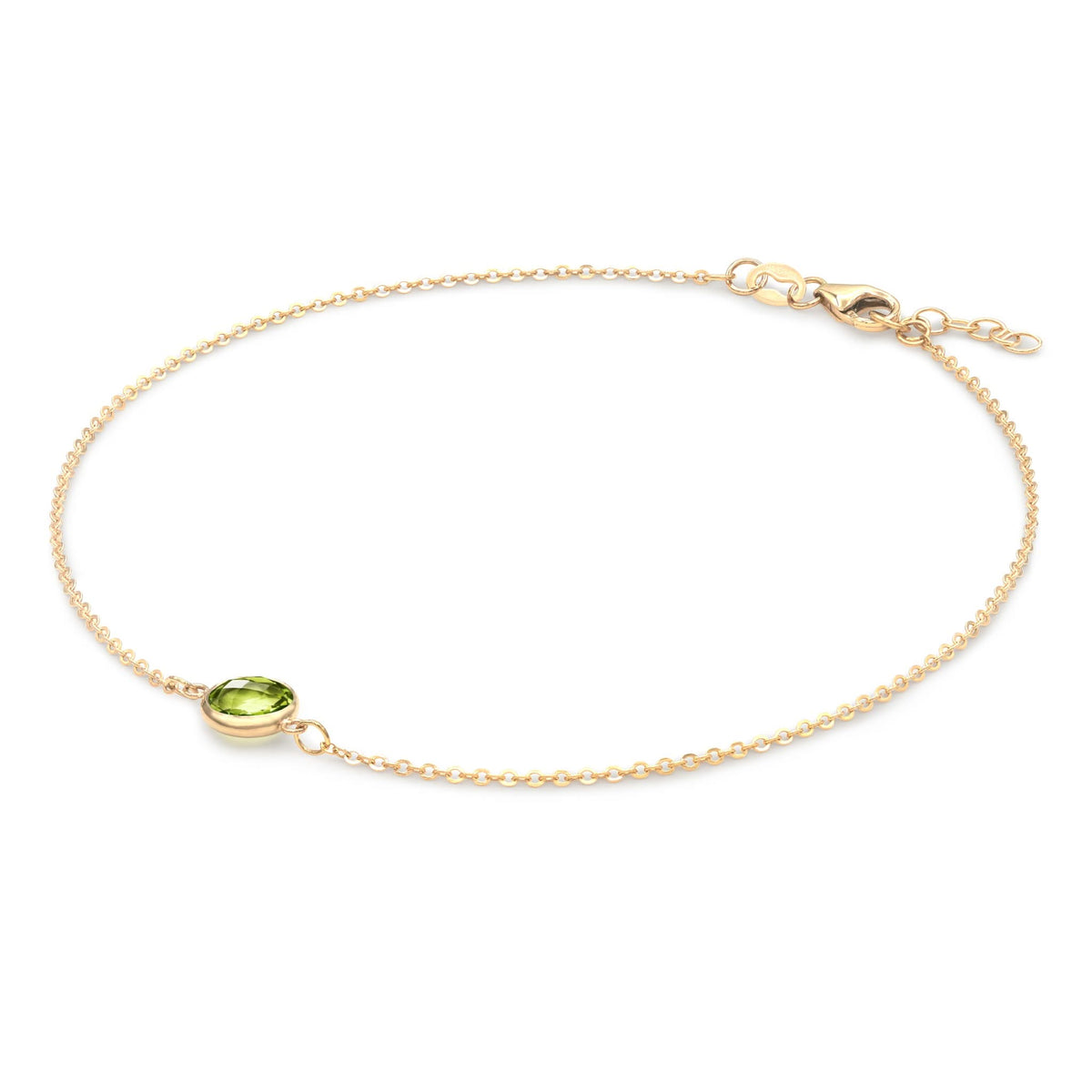 Grand 1 Peridot Bracelet in 14k Gold (August)
