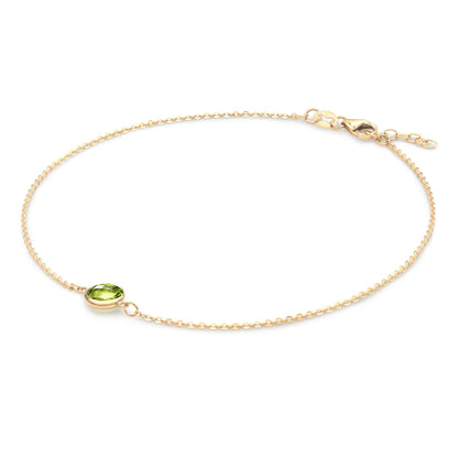 Grand 1 Peridot Bracelet in 14k Gold (August)