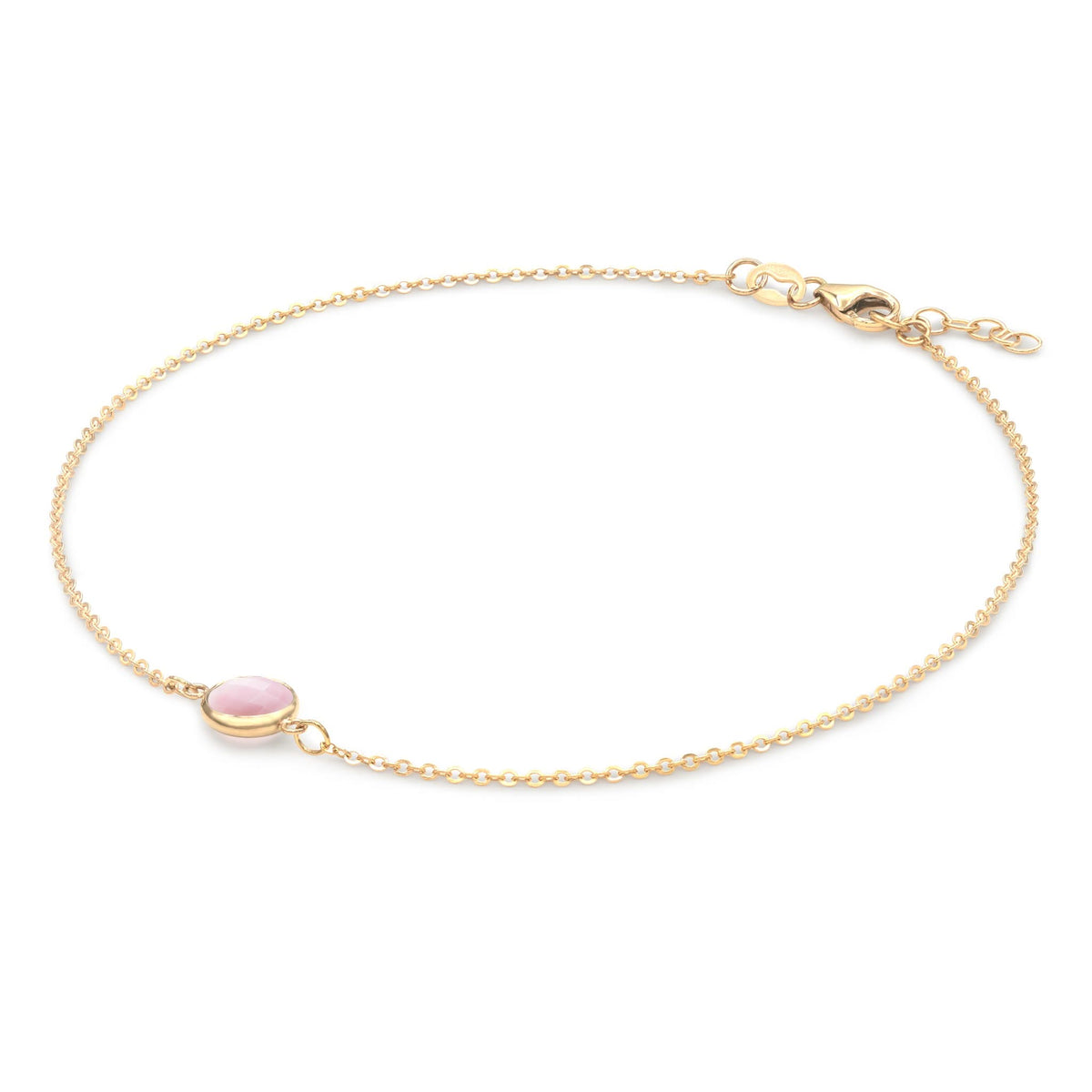 Grand 1 Pink Opal Bracelet in 14k Gold (October)