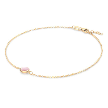 Grand 1 Pink Opal Bracelet in 14k Gold (October)