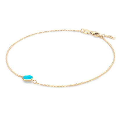 Grand 1 Turquoise Bracelet in 14k Gold (December)