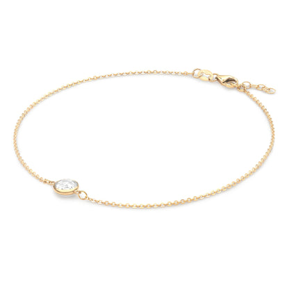 Grand 1 White Topaz Bracelet in 14k Gold (April)