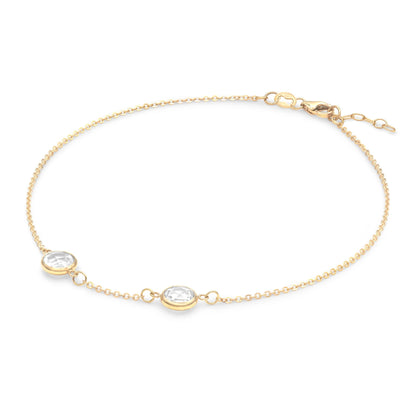 Grand 2 Birthstone Bracelet in 14k Gold