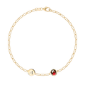 1 Letter & 1 Grand Garnet Adelaide Mini Bracelet in 14k Gold (January)