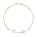 1 Letter & 1 Grand Moonstone Adelaide Mini Bracelet in 14k Gold (June)