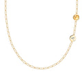 1 Letter & 1 Grand Citrine Adelaide Mini Necklace in 14k Gold (November)