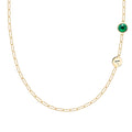 1 Letter & 1 Grand Emerald Adelaide Mini Necklace in 14k Gold (May)