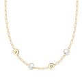 2 Letter & 2 Grand Birthstone Adelaide Mini Necklace in 14k Gold