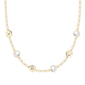 3 Letter & 3 Grand Birthstone Adelaide Mini Necklace in 14k Gold