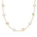 4 Letter & 4 Grand Birthstone Adelaide Mini Necklace in 14k Gold