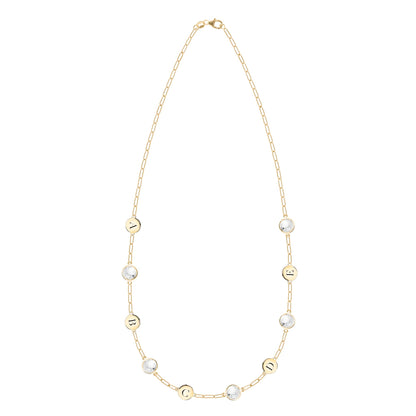 5 Letter & 5 Grand Birthstone Adelaide Mini Necklace in 14k Gold