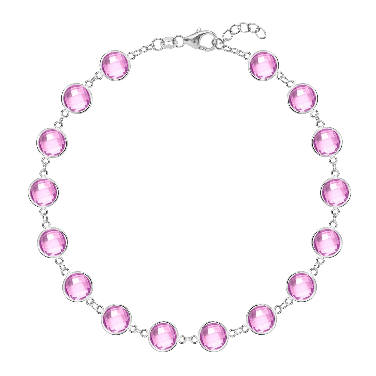 Newport Grand Pink Sapphire Bracelet in 14k Gold (October)