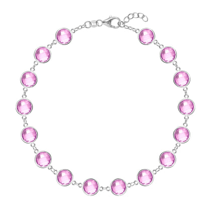 Newport Grand Pink Sapphire Bracelet in 14k Gold (October)