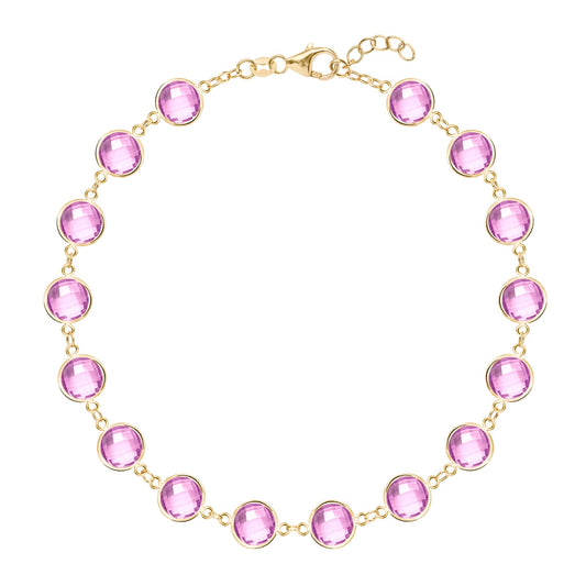 Newport Grand Pink Sapphire Bracelet in 14k Gold (October)
