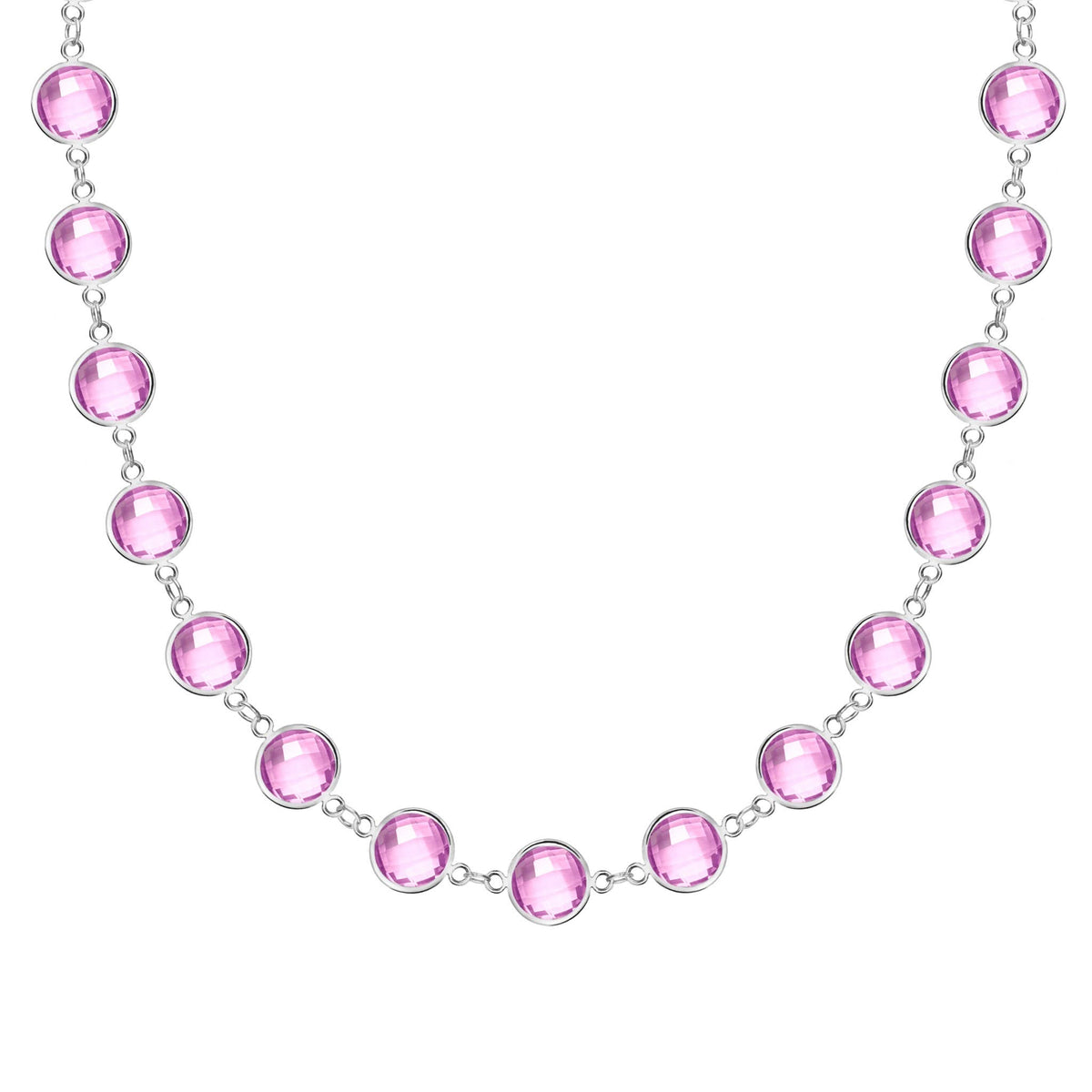 Newport Grand Pink Sapphire Necklace in 14k Gold (October)