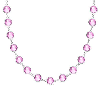 Newport Grand Pink Sapphire Necklace in 14k Gold (October)
