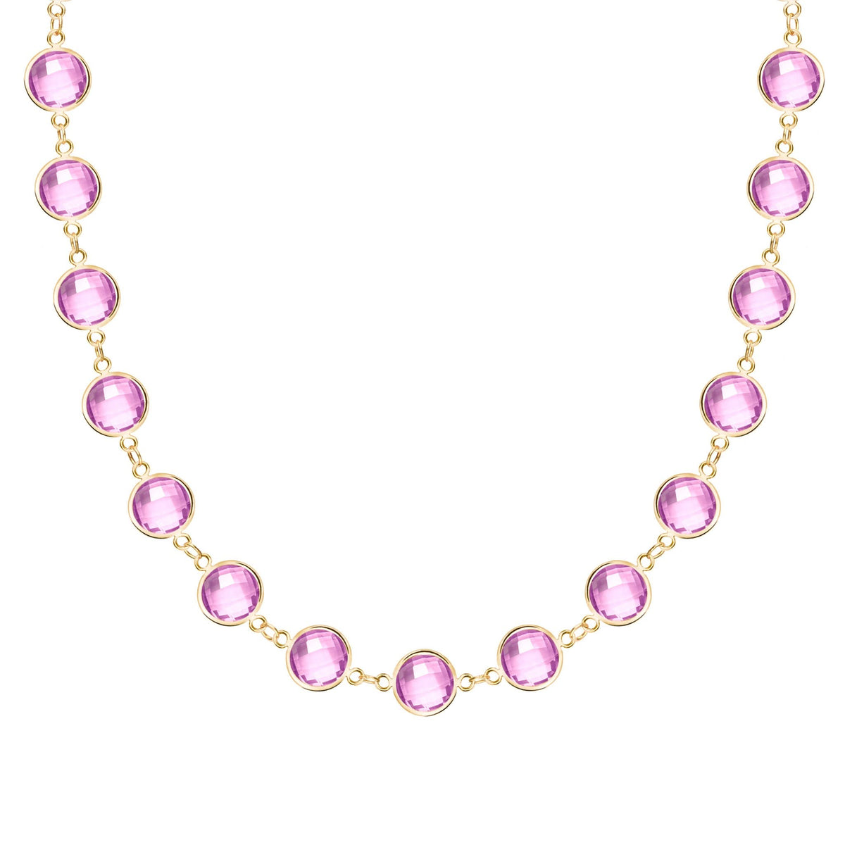 Newport Grand Pink Sapphire Necklace in 14k Gold (October)