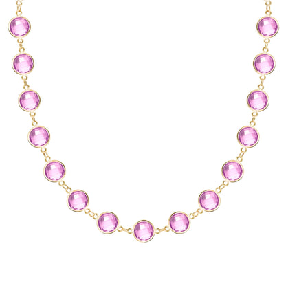 Newport Grand Pink Sapphire Necklace in 14k Gold (October)
