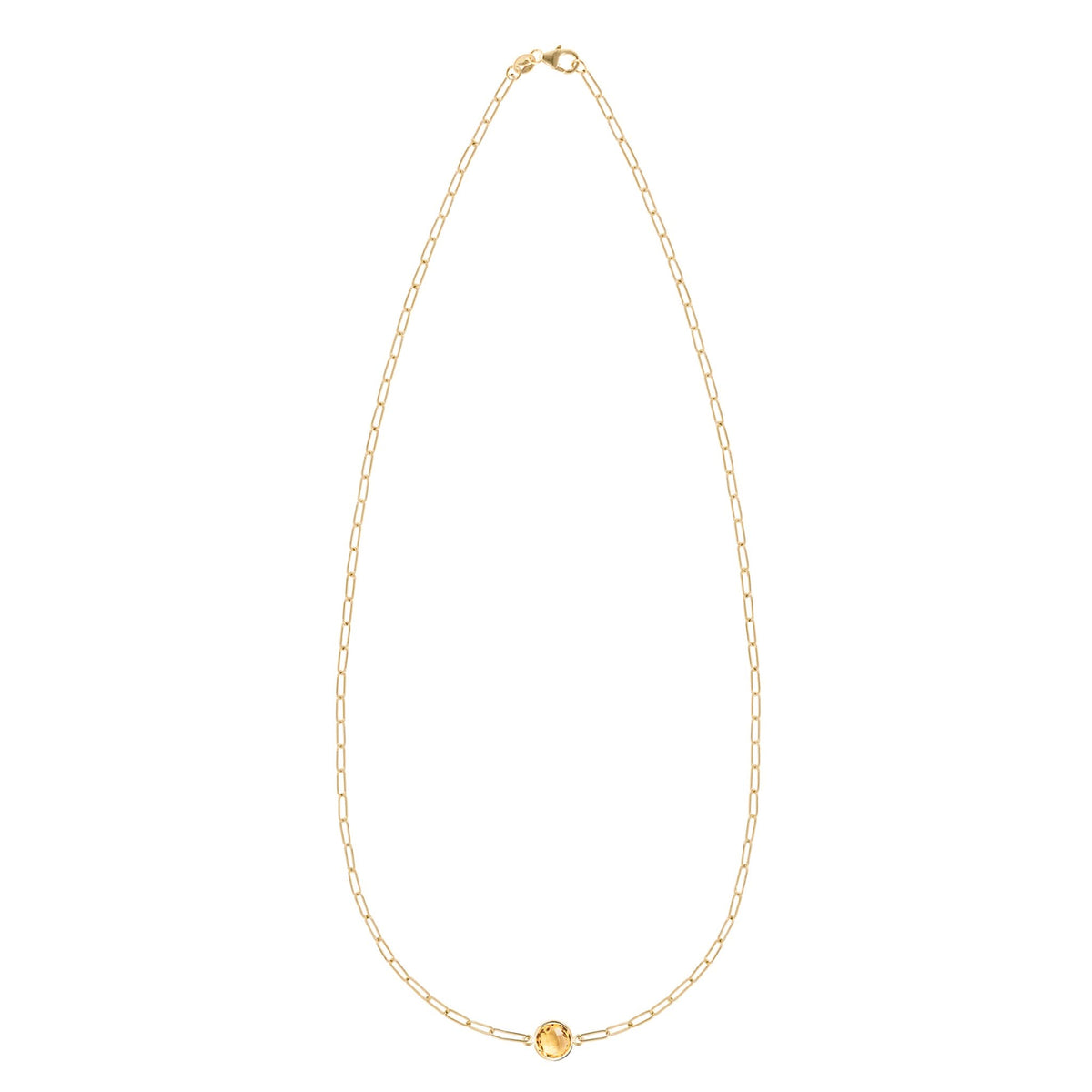 Grand 1 Citrine Adelaide Mini Necklace in 14k Gold (November)