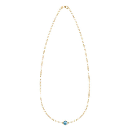 Grand 1 Nantucket Blue Topaz Adelaide Mini Necklace in 14k Gold (December)