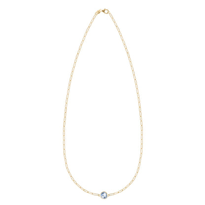 Grand 1 Aquamarine Adelaide Mini Necklace in 14k Gold (March)