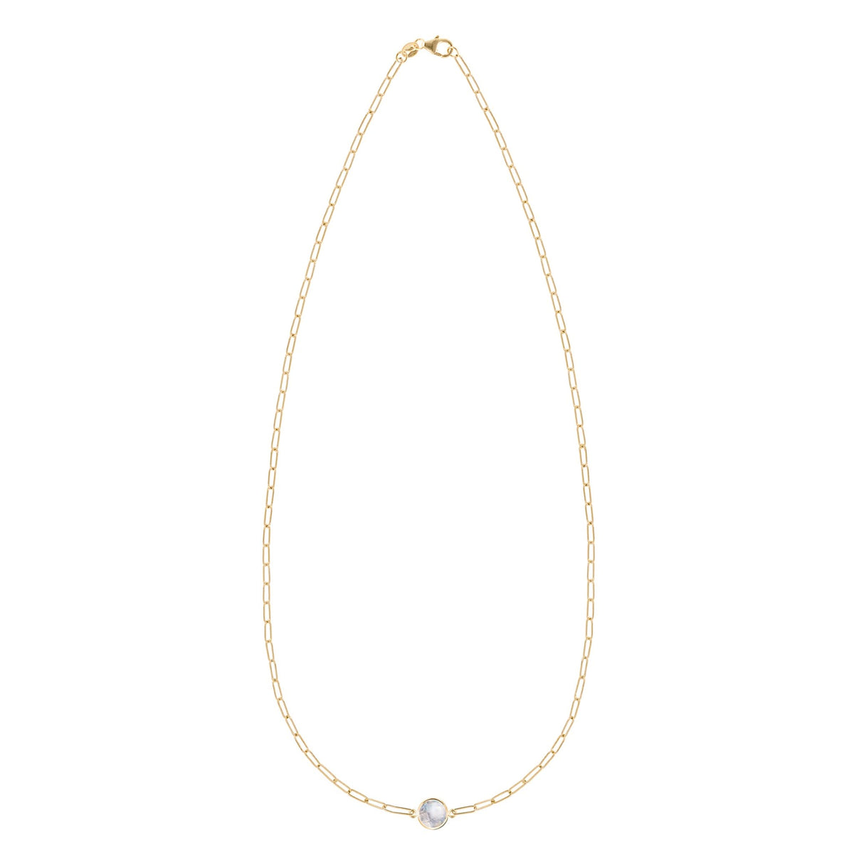 Grand 1 Moonstone Adelaide Mini Necklace in 14k Gold (June)