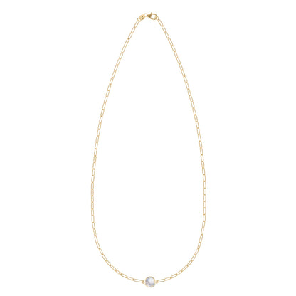 Grand 1 Moonstone Adelaide Mini Necklace in 14k Gold (June)