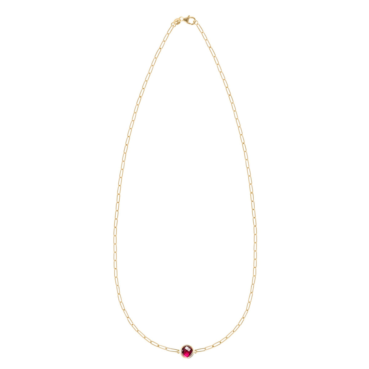 Grand 1 Ruby Adelaide Mini Necklace in 14k Gold (July)