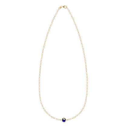Grand 1 Sapphire Adelaide Mini Necklace in 14k Gold (September)
