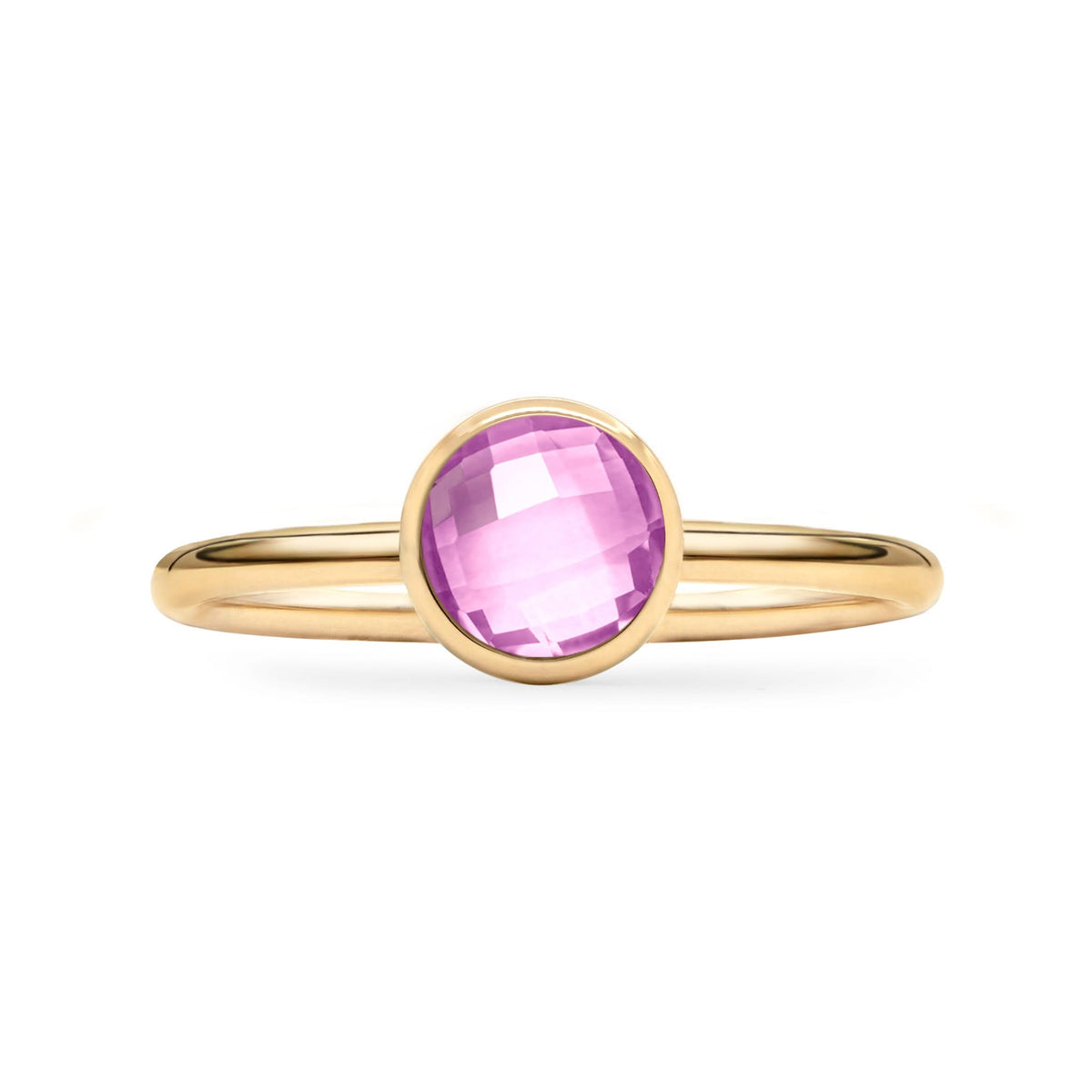 Grand Pink Sapphire Ring in 14k Gold (October)