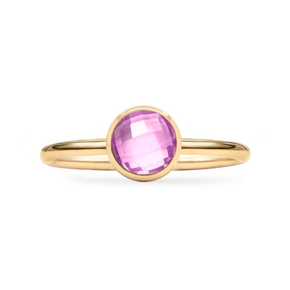 Grand Pink Sapphire Ring in 14k Gold (October)