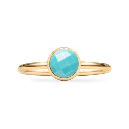 Grand Turquoise Ring in 14k Gold (December)