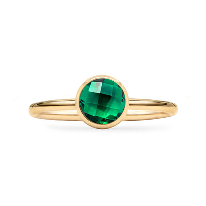 Grand Emerald Ring in 14k Gold (May)
