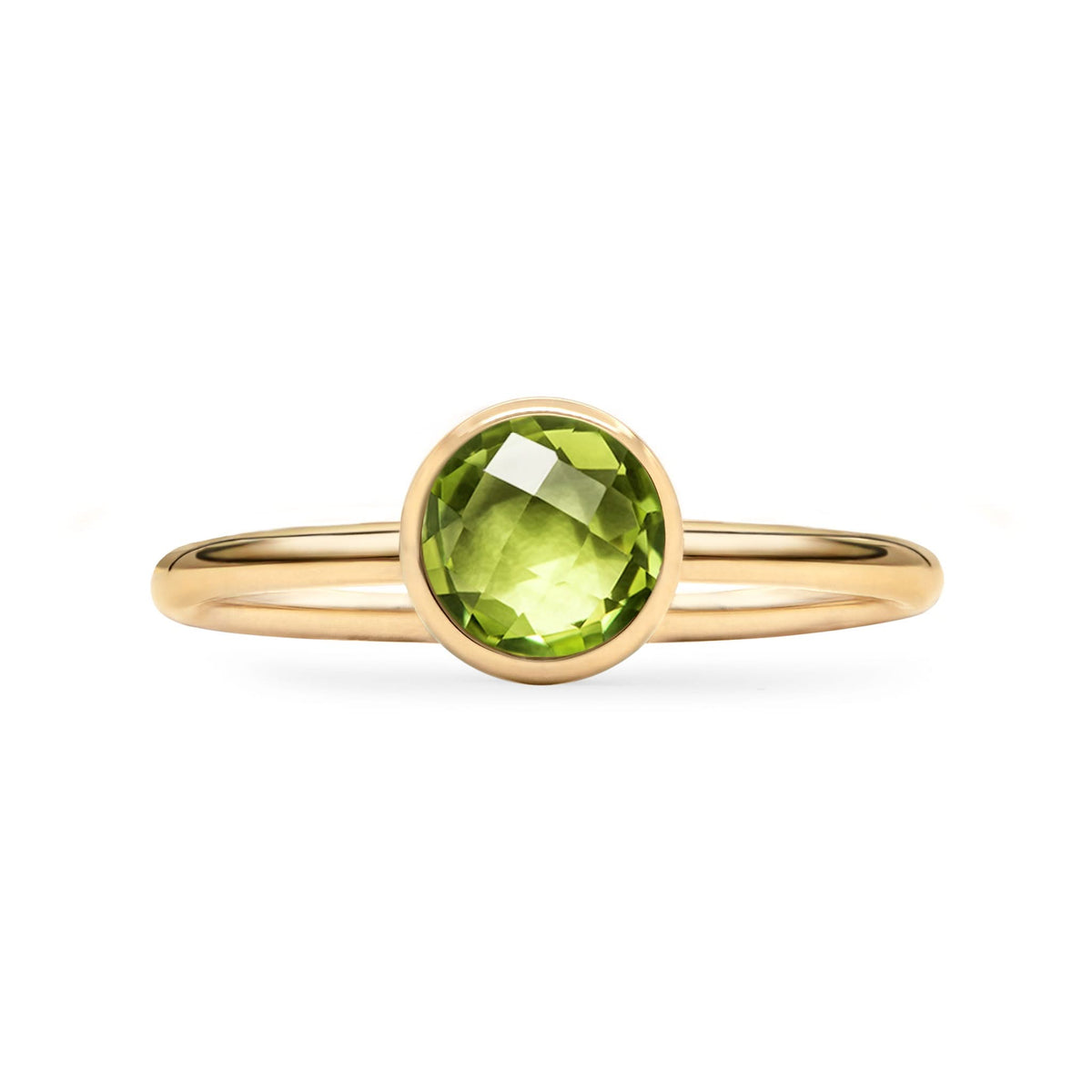 Grand Peridot Ring in 14k Gold (August)
