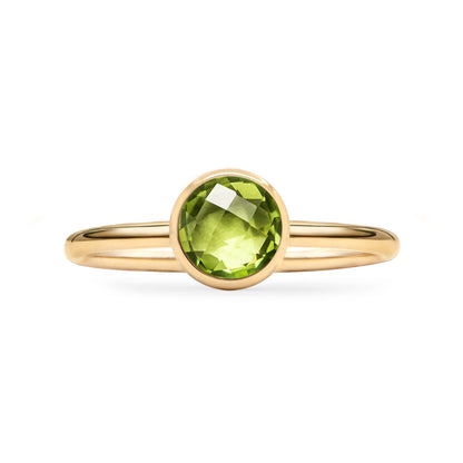 Grand Peridot Ring in 14k Gold (August)