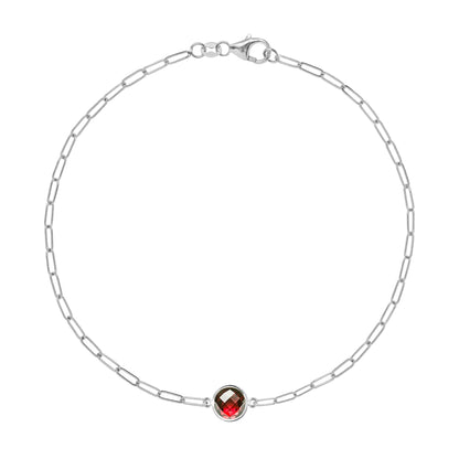 Grand 1 Garnet Adelaide Mini Bracelet in 14k Gold (January)