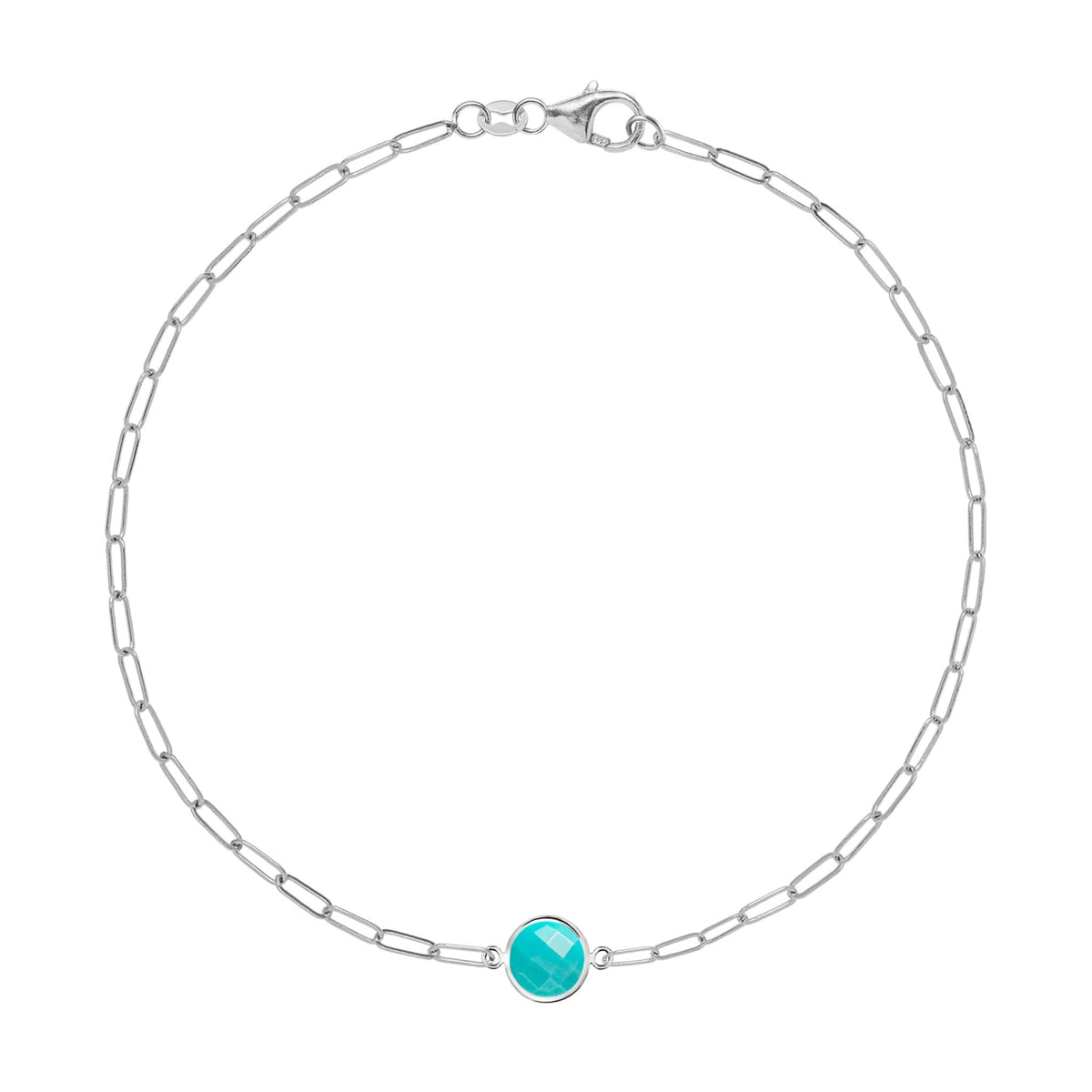 Grand 1 Turquoise Adelaide Mini Bracelet in 14k Gold (December)