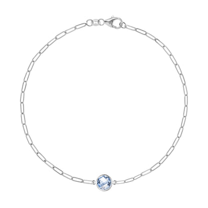 Grand 1 Aquamarine Adelaide Mini Bracelet in 14k Gold (March)