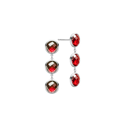 Newport Grand 3 Garnet Earrings in 14k Gold (January)