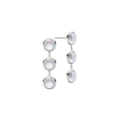 Newport Grand 3 Moonstone Earrings in 14k Gold (June)