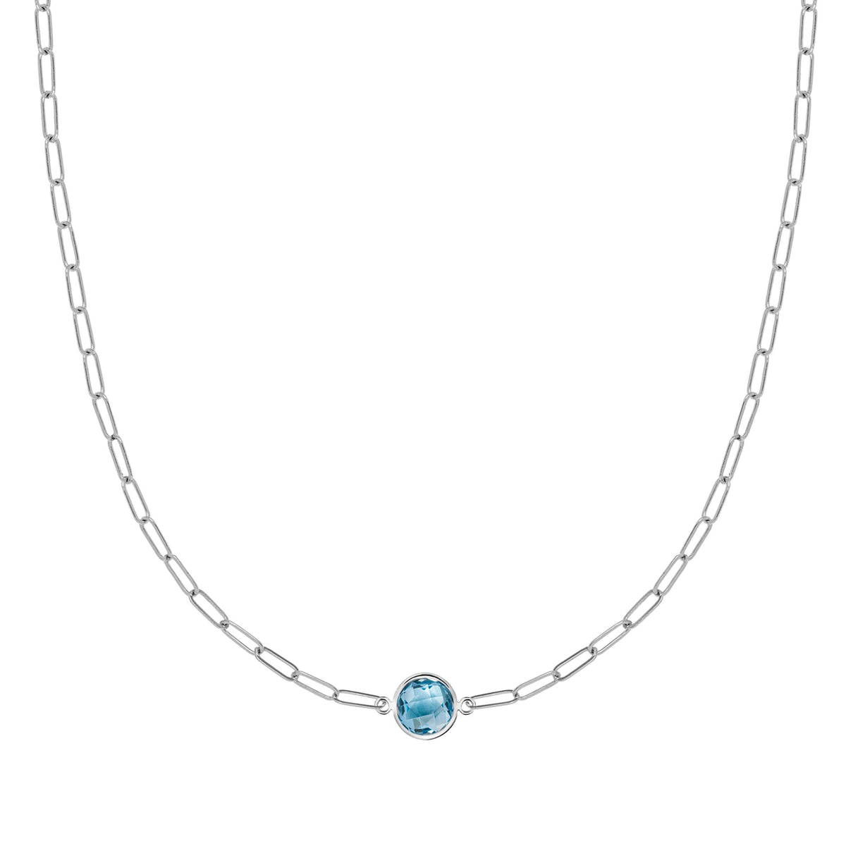 Grand 1 Nantucket Blue Topaz Adelaide Mini Necklace in 14k Gold (December)