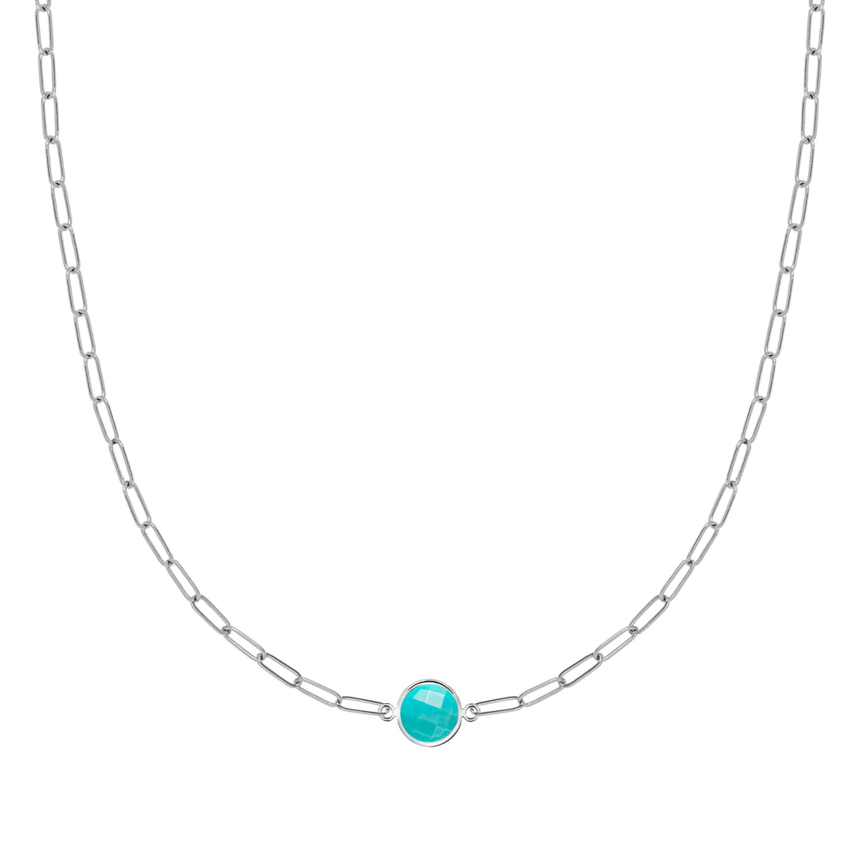 Grand 1 Turquoise Adelaide Mini Necklace in 14k Gold (December)